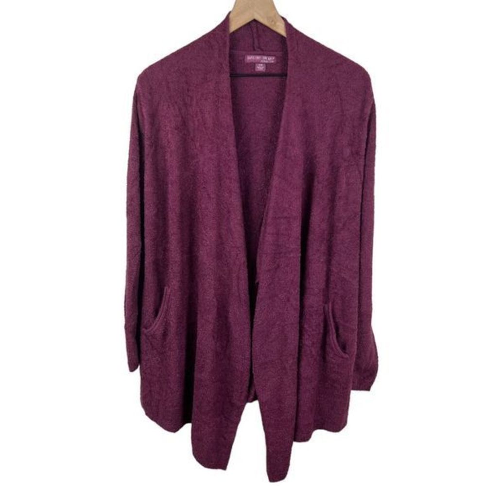 Barefoot Dreams Womens Maroon Red Cozychic Lite Long‎ Cardigan Small